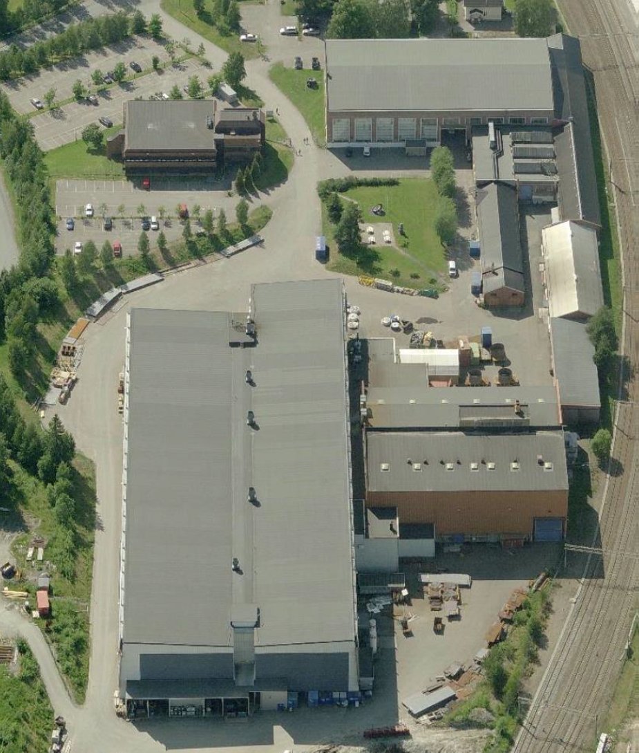 Flyfoto av Sørumsand Verksted